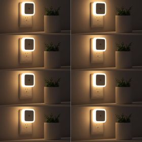 Sujeet Dusk-to-Dawn LED Plug-in Night Lights 8-Pack - Warm White Sensor Wall Nightlight Lamps For Hallways, Bedrooms & Stairs (Option: Warm White)