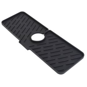 1Pc Silicone Faucet Mat Kitchen Sink Splash Guard Drain Mat Drying Pad Kitchen Mat Bathroom Drip Catcher (Option: BLACK)