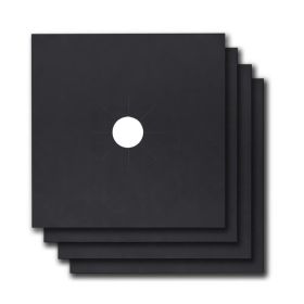 4-Pack Reusable Nonstick Stovetop Burner Protector Liner (Option: BLACK)
