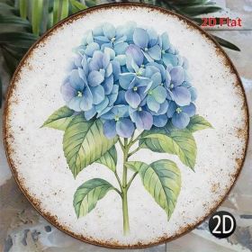 CIFbuy 1pc Vintage Blue Hydrangea Round Sign 8x8in, "" Round Sign 8x8in, 8x8in, 2D Flat Decorative Plaque For Kitchen GardenTikTok, TikTok, Temu (Option: defaulttitle)