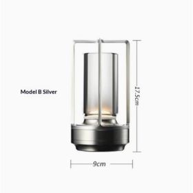 2pcs Portable Touch Control Table Lamp With 5000mAh Battery, 3-Color Stepless Dimming Cordless LED Light For Bedroom Camping Restaurant Bar Indoo (Option: StyleB silver)