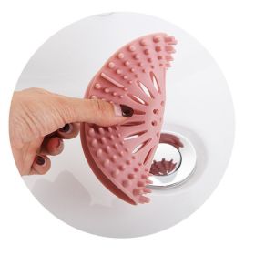 Bathroom Hair Sink Filter Floor Drain Strainer Water Hair Stopper Bath Catcher Shower Cover Clog Kitchen Sink Anti-blocking (Color: pink)