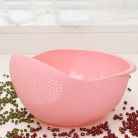 1pc/2pcs/3pcs Multi-Functional Kitchen Washing Basket Basin - Drain Water, Wash Rice, Perfect For Cleaning Vegetables And Fruits (Color: pink)